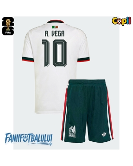 Mexic Alexis Vega #10 Echipament de Fotbal Replică Mondial 2026 Copii Deplasare (+ Șorturi)